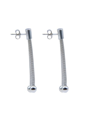 Aretes largos Bijoux fp de plata p 925 con acabado pulido zirconia