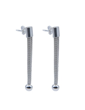 Aretes largos Bijoux fp de plata p 925 con acabado pulido zirconia