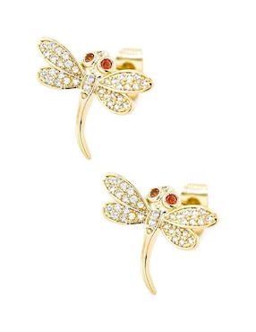 Aretes y collar de libélula The Golden Store zirconia