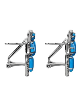 Broqueles de hoja Gladkova Joyería de plata p 925 turquesa