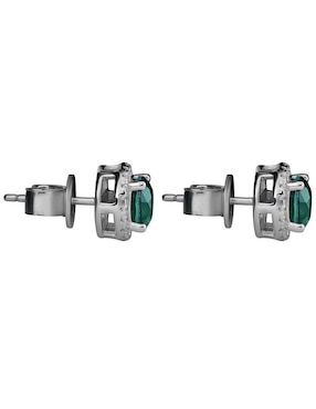 Broqueles circulares Gladkova Joyería de plata P 925 con acabado brillante esmeralda