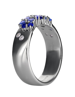 Anillo Gladkova Joyería P 925 de plata zafiro pavé