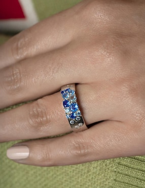 Anillo Gladkova Joyería P 925 de plata zafiro pavé