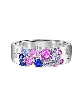 Anillo Gladkova Joyería P 925 de plata zafiro pavé