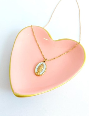 Collar con dije Virgen de Guadalupe Ana Maria Mexico de baño de oro 18 K