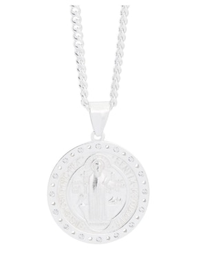 Collar con dije san benito Crixus Joyeria de plata P 925