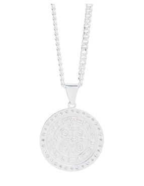 Collar con dije san benito Crixus Joyeria de plata P 925