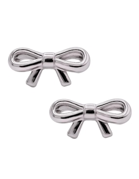 Aretes cortos de moño Oro Angelus con acabado pavé