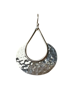 Aretes largos de luna Carana de plata P 925 con acabado martillado