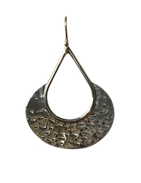 Aretes largos de luna Carana de plata P 925 con acabado martillado