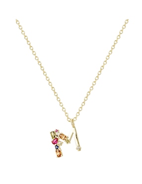 Collar con dije Carmela Mía de baño de oro 14 K