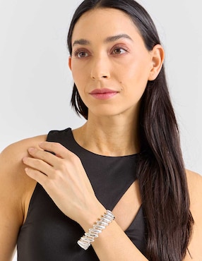 Pulsera Napier Silver Patterns con acabado pulido