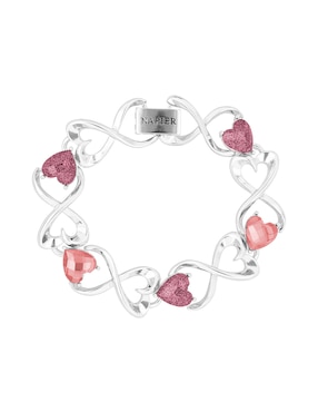 Pulsera Napier Love Hearts con acabado brillante