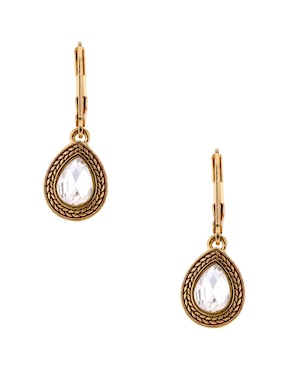 Aretes largos de gota Napier con acabado brillante