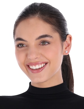 Set aretes cortos Napier Social CZ Ears M2 con acabado brillante