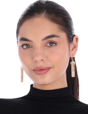 Aretes largos de medusa Napier Gold Lace acabado brillante