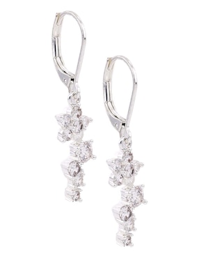 Aretes largos Napier Social cz ears m1 con acabado brillante