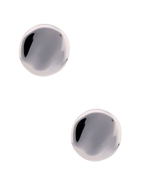 Broqueles redondos Napier Organic Silver con acabado pulido
