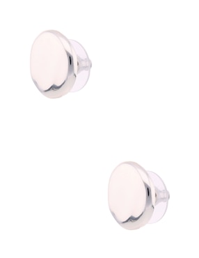 Broqueles redondos Napier Organic Silver con acabado pulido