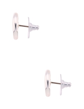 Broqueles redondos Napier Organic Silver con acabado pulido