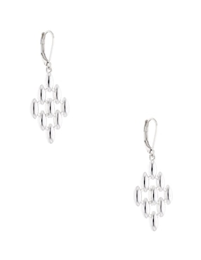 Aretes largos Napier Silver Patterns con acabado brillante