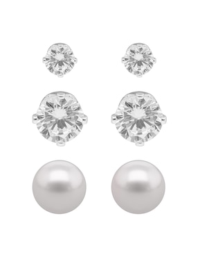 Set de aretes cortos Napier con acabado brillante