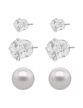 Set de aretes cortos Napier con acabado brillante