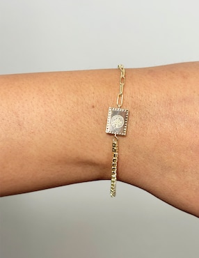 Pulsera Carmela Mía 14 k Religiosos con acabado baño de oro