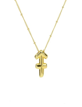 Collar con dije de signo zodiacal Nira de oro laminado 10 K