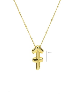 Collar con dije de signo zodiacal Nira de oro laminado 10 K