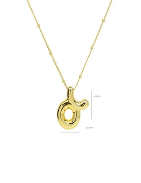 Collar con dije de signo zodiacal Nira de oro laminado 10 K