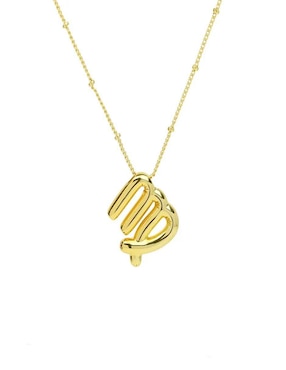 Collar con dije de signo zodiacal Nira de oro laminado 10 K