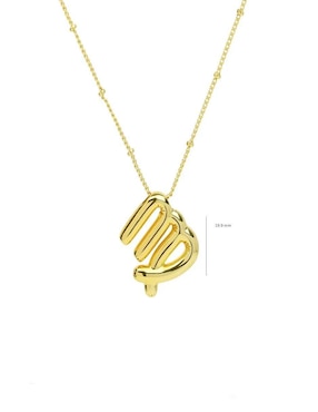 Collar con dije de signo zodiacal Nira de oro laminado 10 K