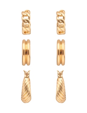Aretes cortos Napier basic metal ears m2 con acabado brillante