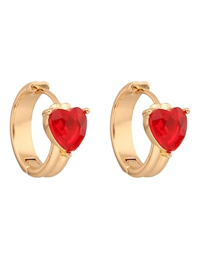 Arracadas Napier Love Hearts con acabado brillante