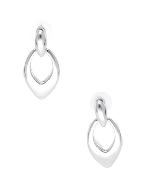Aretes largos Napier Silver Patterns con acabado pulido