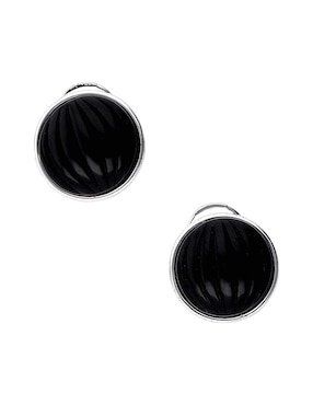 Aretes cortos Napier Midnight Beads con acabado brillante