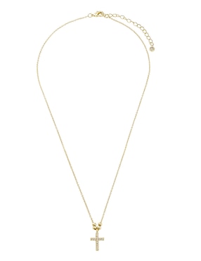 Collar con dije de cruz Carmela Mía de baño de oro 14 K