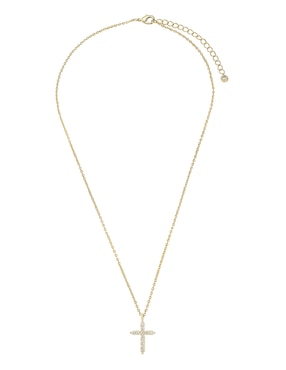 Collar con dije de cruz Carmela Mía de baño de oro 14 K