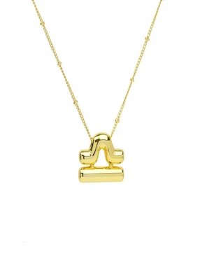 Collar con dije de signo zodiacal Nira de oro laminado 10 K