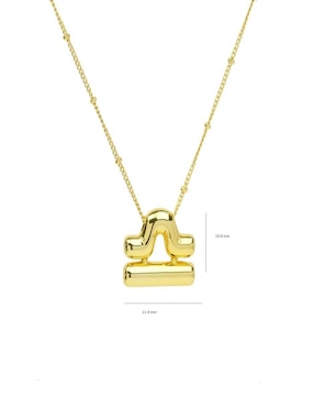 Collar con dije de signo zodiacal Nira de oro laminado 10 K