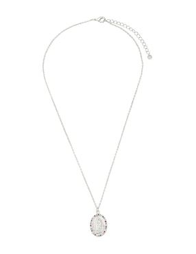 Collar con dije ovalado Carmela Mía Virgen de Guadalupe de baño de oro 14 K