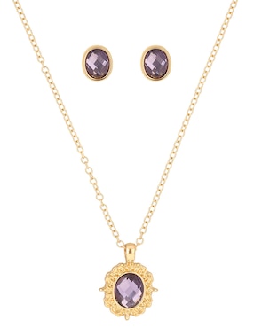 Aretes y collar circulares Nine West