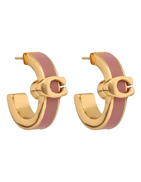 Aretes cortos Coach Bangle Recolor con acabado brillante