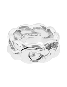 Anillo Coach Braided Metal brillante