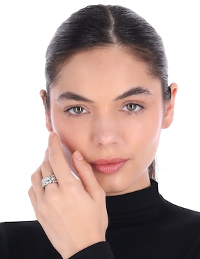 Anillo Coach Braided Metal brillante