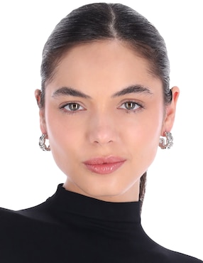 Aretes cortos Coach 2.1 Braided Metal con acabado brillante