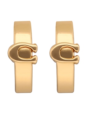Aretes cortos Coach Bangle Recolor con acabado brillante