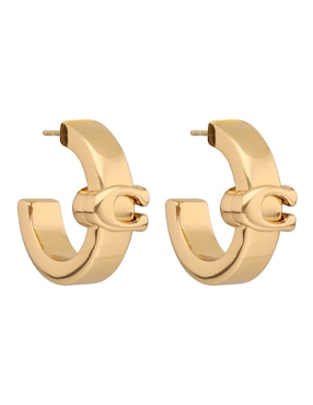 Aretes cortos Coach Bangle Recolor con acabado brillante