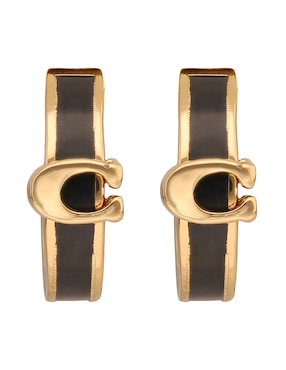 Aretes cortos Coach Bangle Recolor con acabado brillante